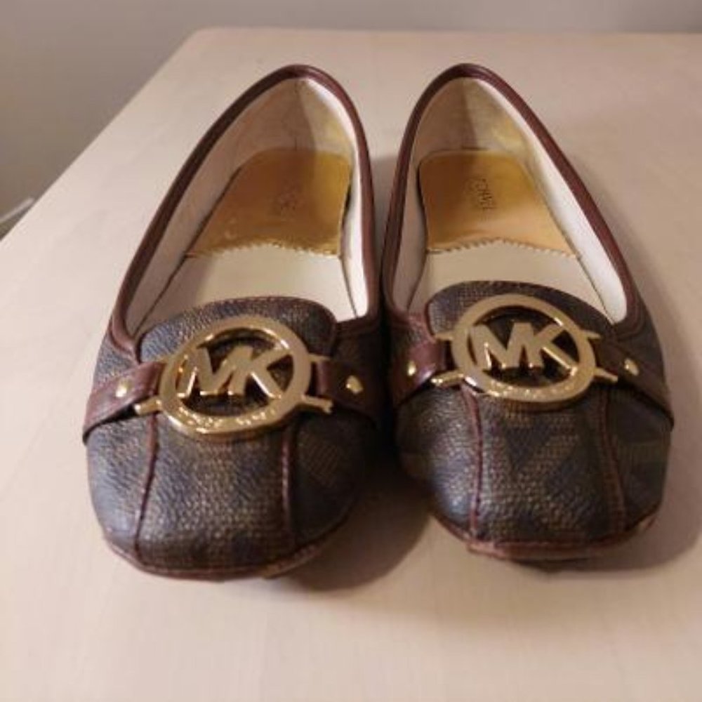 Pre-owned Michael Kors Brown Logo Fulton Moccasins